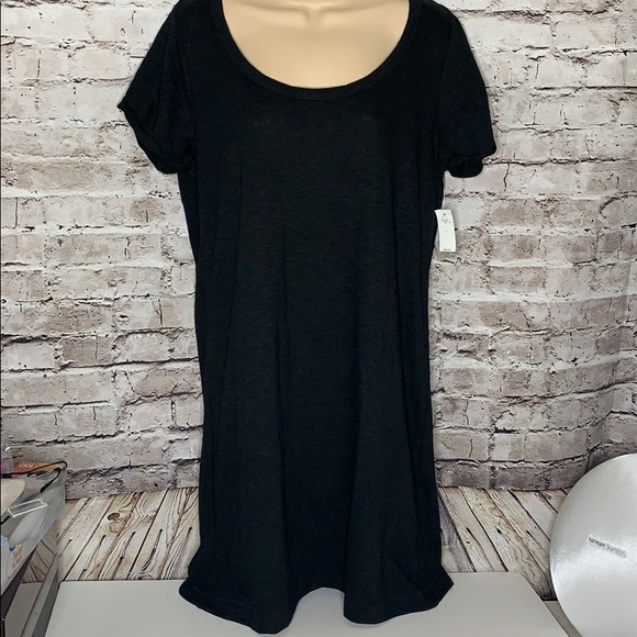 New Gap black T shirt dress rolled sleeves size large